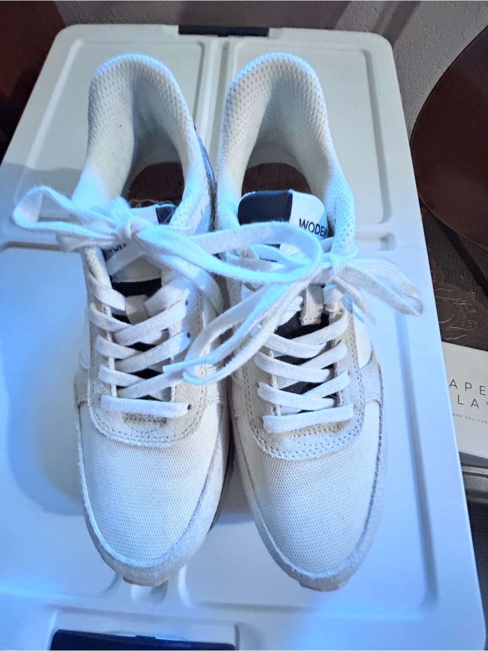 Women’s Woden platform White Lace-Up Everyday Sneakers
